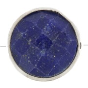9mm 925 Sterling Silver Round faceted gemstone bead - Lapis lazuli x1|raw }}