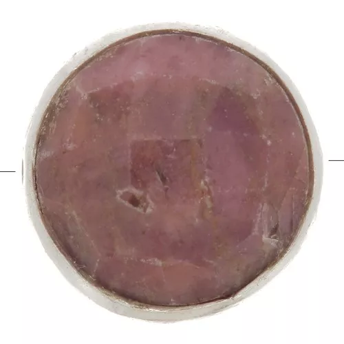 9mm 925 Sterling Silver Round faceted gemstone bead - Rhodonite x1