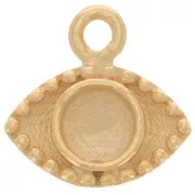 10mm 925 Sterling Silver eye charm for 4 mm cabochon - Fine Gold Plated x1