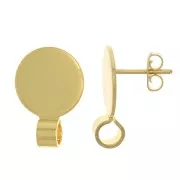 10mm Disc EarStuds with open clasp - Fine Gold Plated x2