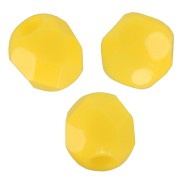 3mm Facets - Opaque Yellow x50