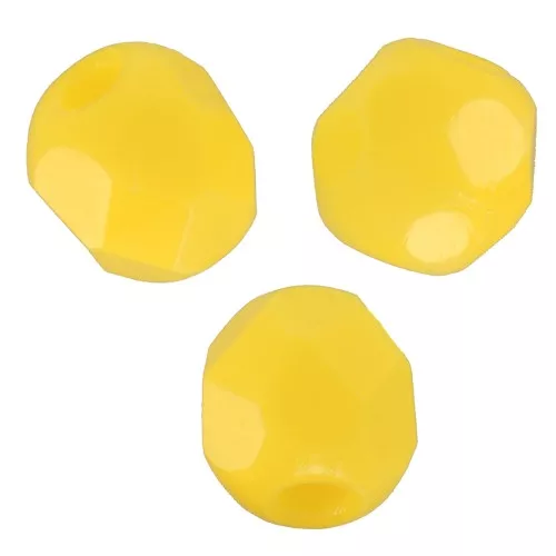 3mm Facets - Opaque Yellow x50