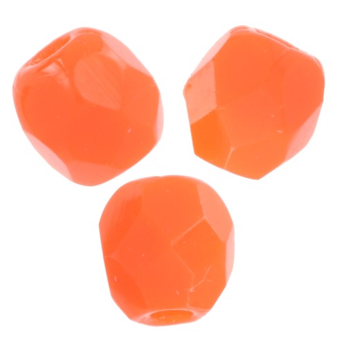 3mm Facets - Opaque Orange x50