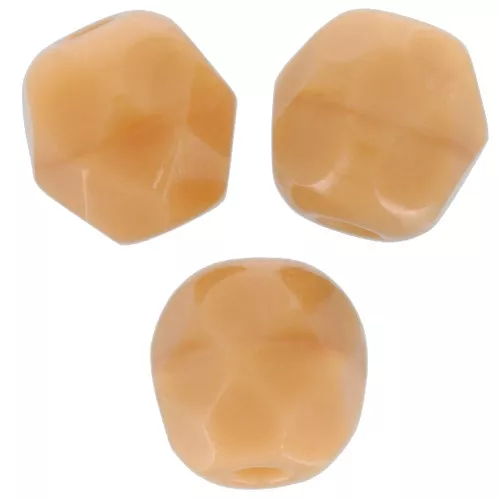 4mm Facets - Opaque Dark Ivory x50