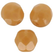 6mm Facets - Opaque Camel x25