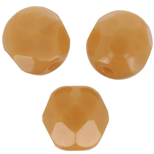 6mm Facets - Opaque Camel x25