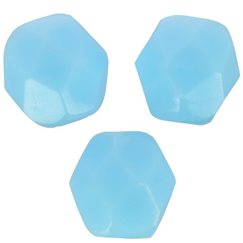 6mm Facets - Light Blue Opaque x25