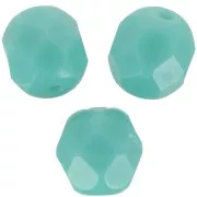 6mm Facets - Opaque Water Green x25