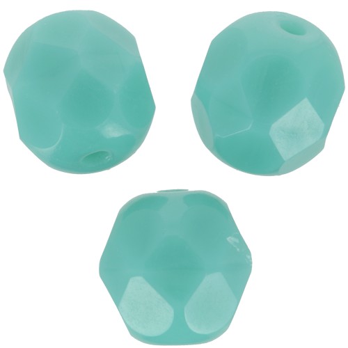 6mm Facets - Opaque Water Green x25