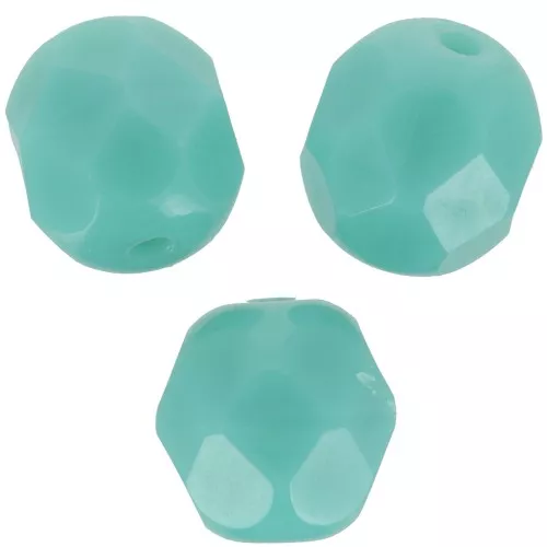 6mm Facets - Opaque Water Green x25