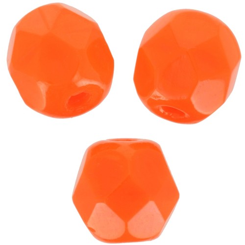 6mm Facets - Opaque Dark Orange x25