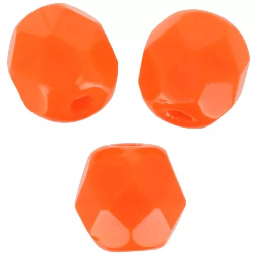 6mm Facets - Opaque Dark Orange x25