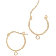 Small hoop earrings with ring 19x15 mm - 3 microns Gold plated x2|raw }}