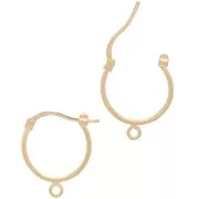 Small hoop earrings with ring 19x15 mm - 3 microns Gold plated x2