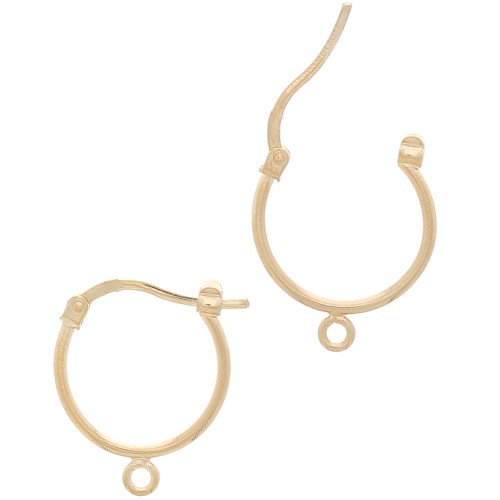 Small hoop earrings with ring 19x15 mm - 3 microns Gold plated x2