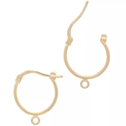 Small hoop earrings with ring 19x15 mm - 3 microns Gold plated x2
