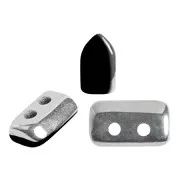 2x5mm Piros® Glass beads by Puca® - Jet Silver x10g