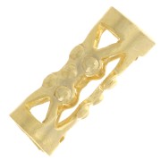 8x3mm filigree tubes Beads with small balls - Fine Gold plated x6