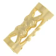 8x3mm filigree tubes Beads with small balls - Fine Gold plated x6