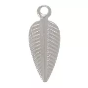 11x4mm leaf Charms - Rhodium Tone x6