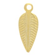 11x4mm leaf Charms - Fine Gold plated x6|raw }}
