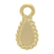 11x5mm Worked drop charm - Fine Gold plated x1