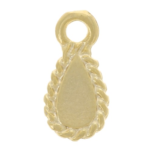 11x5mm Worked drop charm - Fine Gold plated x1