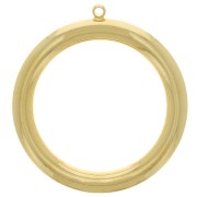36mm Hollow Circle Pendant - Fine Gold plated x1