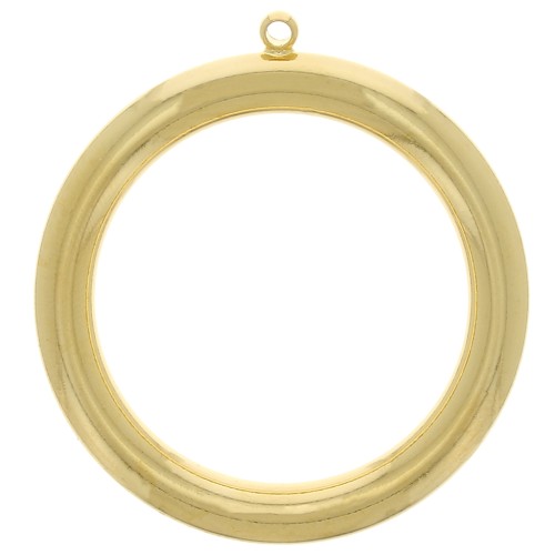 36mm Hollow Circle Pendant - Fine Gold plated x1