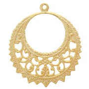 28mm Round filigree pendant - Fine Gold plated x1|raw }}