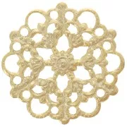 20mm Watermarked Round connector - Fine Gold plated x1