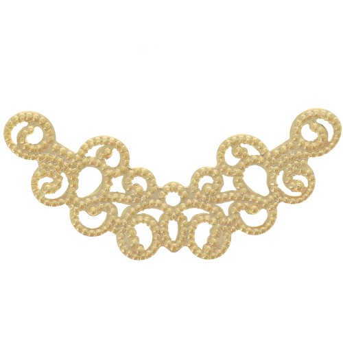 31x12.5mm Connector for filigree half moon necklace - Fine Gold Plated x1