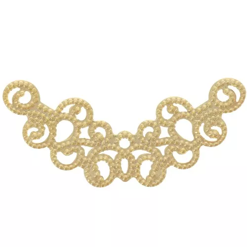 31x12.5mm Connector for filigree half moon necklace - Fine Gold Plated x1