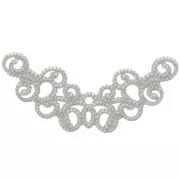 31x12.5mm Connector for filigree half moon necklace - Rhodium Tone x1