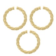 7x1mm Round twisted open jump rings - Fine Gold Plated x5|raw }}
