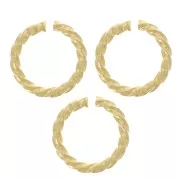 7x1mm Round twisted open jump rings - Fine Gold Plated x5
