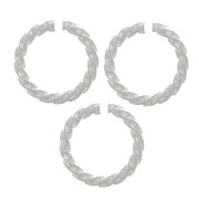 7x1mm Round twisted open jump rings - Fine silver plating x5|raw }}