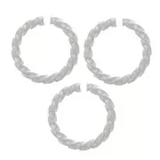 7x1mm Round twisted open jump rings - Fine silver plating x5