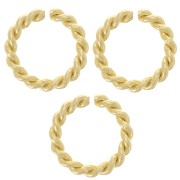 9.5x1.6mm Open Round Twisted jump Rings - Fine Gold Plated x5|raw }}