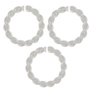9.5x1.6mm Open Round Twisted jump Rings - Fine Silver plating x5|raw }}