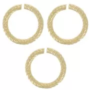 11x1.55mm Round Twisted Open jump Rings - Fine Gold Plated x5