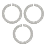 11x1.55mm Round Twisted Open jump Rings - Fine Silver plating x5|raw }}