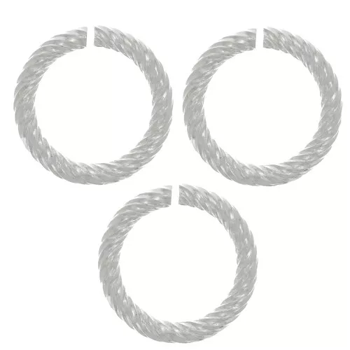11x1.55mm Round Twisted Open jump Rings - Fine Silver plating x5
