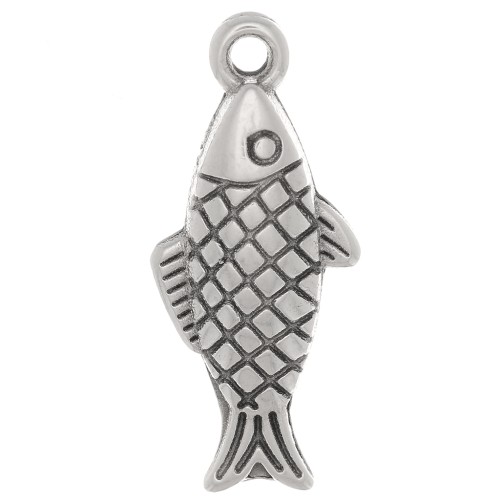 20x9mm Fish charm - Antique silver plating x1