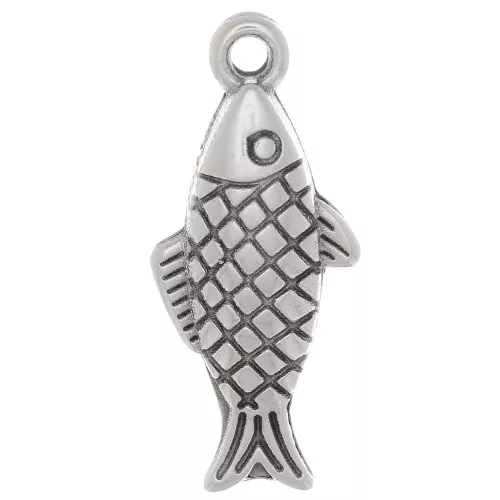 20x9mm Fish charm - Antique silver plating x1
