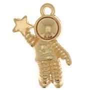 20x11mm Astronaut charm with star - Fine Gold Plated x1