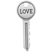 27x11mm key Pendant with "Love" - Antique silver plating x1|raw }}