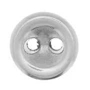 8mm Round domed button - Antique silver plating x1