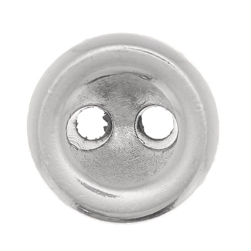 8mm Round domed button - Antique silver plating x1