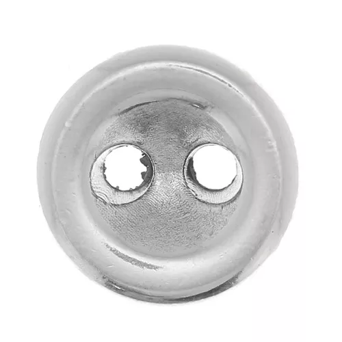 8mm Round domed button - Antique silver plating x1